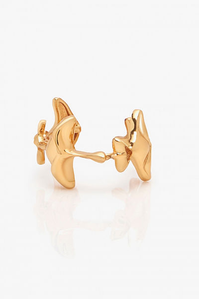 Gold mushroom ring